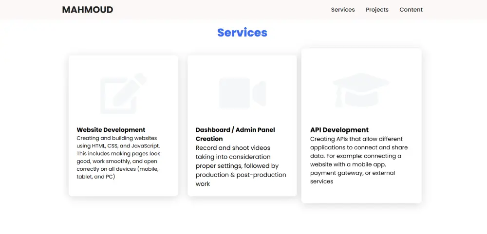 تصميم (Portfolio) احترافي ومتجاوب