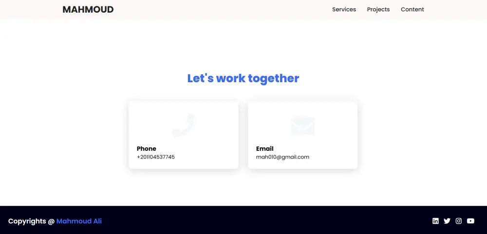 تصميم (Portfolio) احترافي ومتجاوب