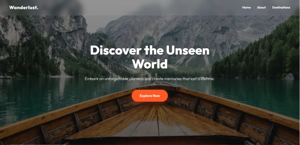 تصميم وتطوير موقع سياحي احترافي (Landing Page) مشابه لفكرة موقع Wanderlust