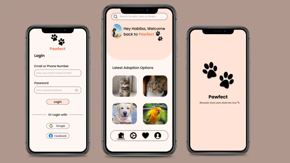 تصميم 3 صفحات من ابلكيشن باستخدام فيجما