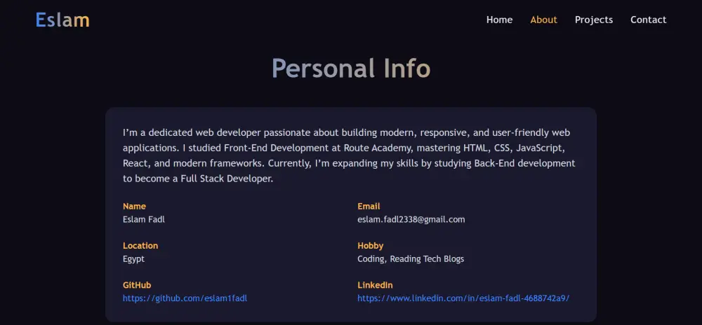 تصميم Portfolio شخصي احترافي للمبرمجين والمصممين