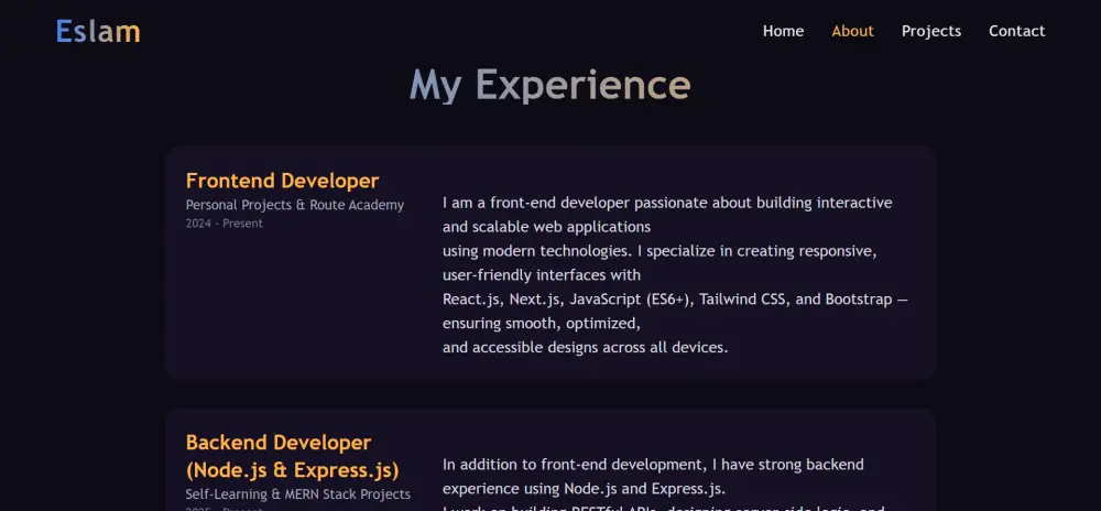 تصميم Portfolio شخصي احترافي للمبرمجين والمصممين