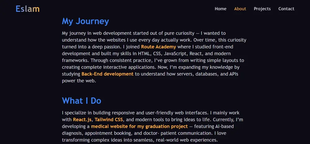 تصميم Portfolio شخصي احترافي للمبرمجين والمصممين