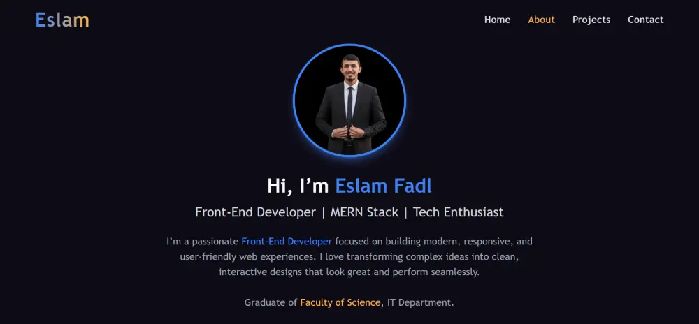 تصميم Portfolio شخصي احترافي للمبرمجين والمصممين