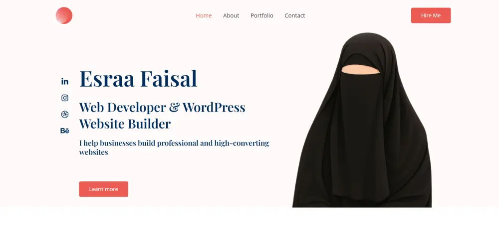 موقع بورتفوليو احترافي | باستخدام WordPress + Elementor