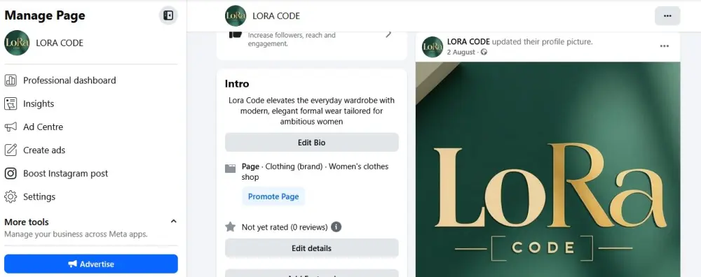 إنشاء صفحة فيسبوك احترافية بهوية بصرية متكاملة