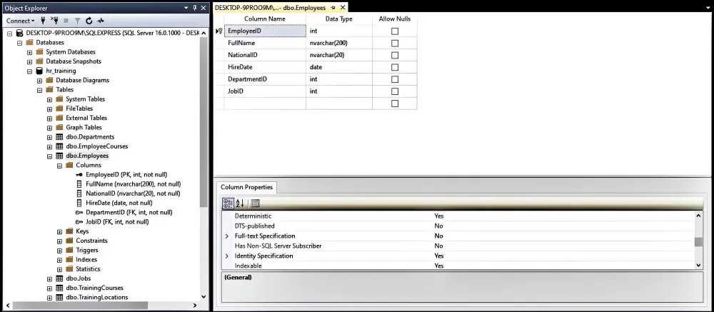 تصميم قاعدة بيانات احترافية باستخدام SQL Server