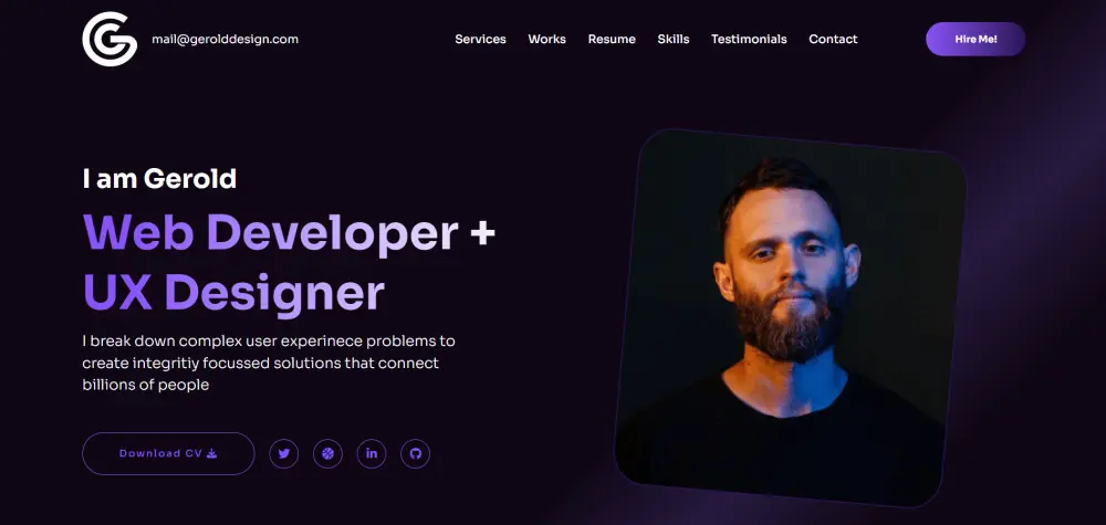 إنشاء موقع شخصي أو بورتفوليو احترافي يعرض أعمالك بتصميم جذاب مكون من صفحه واحده.