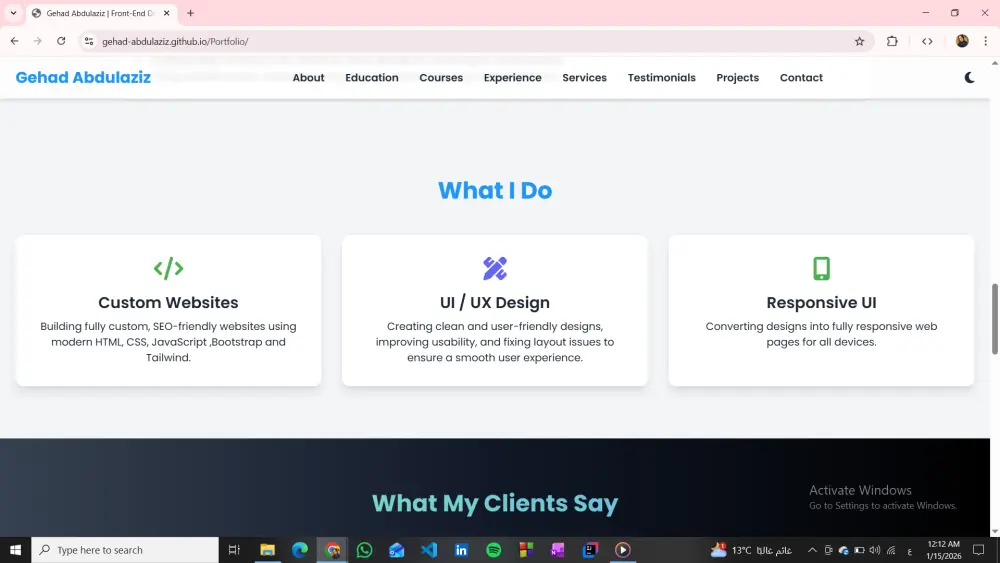 بورتفوليو ويب جذاب يعرض أهم أعمالك