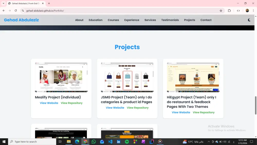 بورتفوليو ويب جذاب يعرض أهم أعمالك