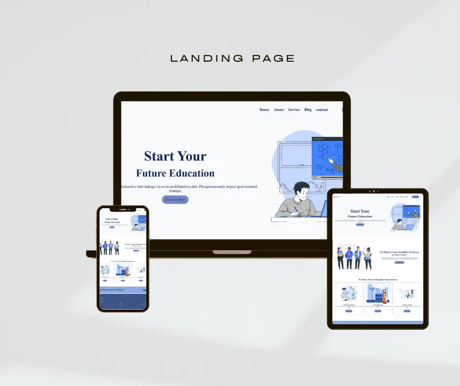 صفحة هبوط تعليمية احترافية باستخدام HTML وCSS
