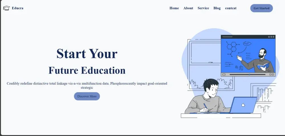 صفحة هبوط تعليمية احترافية باستخدام HTML وCSS