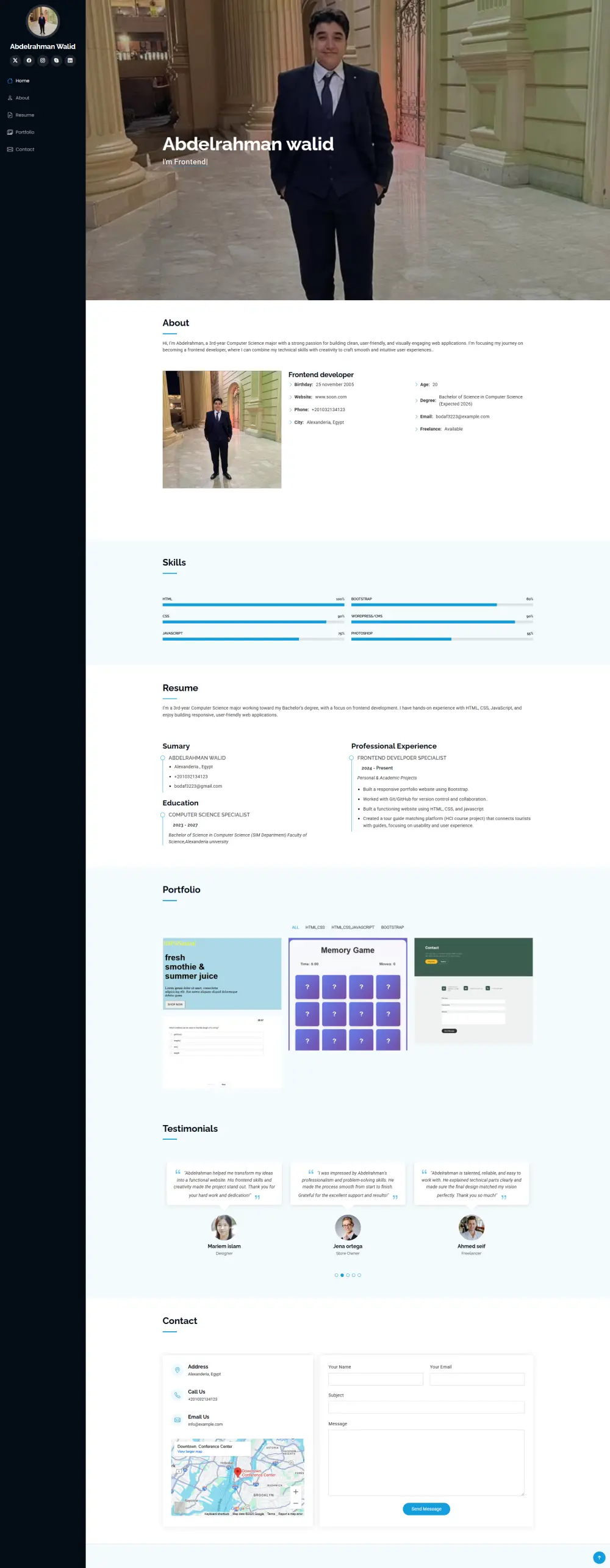 سأقوم بتصميم وتطوير واجهة موقعك بالكامل باستخدام React بشكل احترافي وسريع الاستجابة