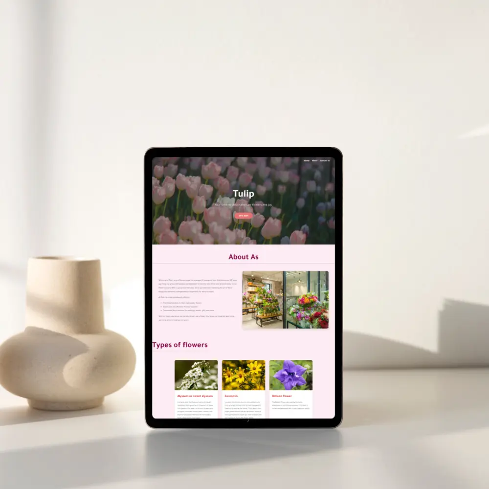 Landing Page احترافية لمحل زهور | تصميم عصري ومتجاوب