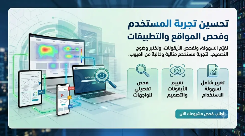 فحص وتجربة المستخدم للمواقع والتطبيقات واكتشاف الأخطاء