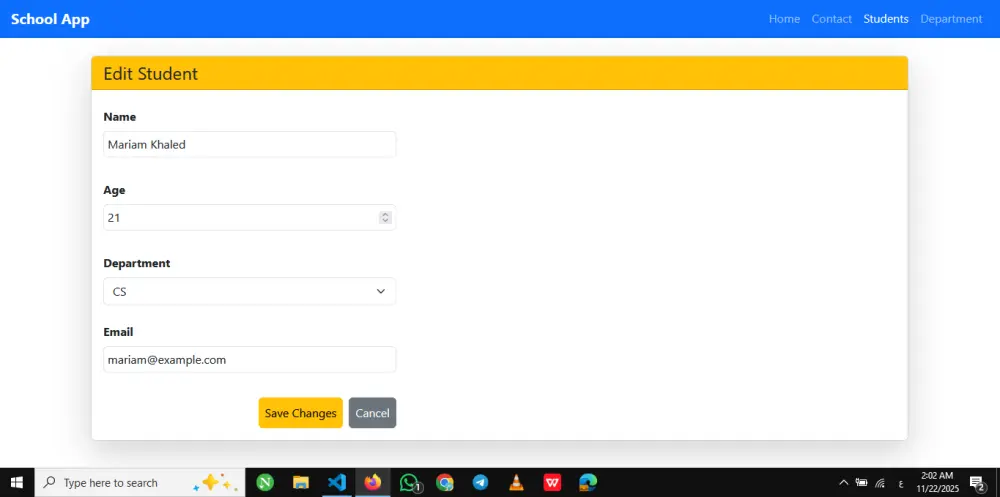 Angular Students Page Design – Responsive & Clean UI