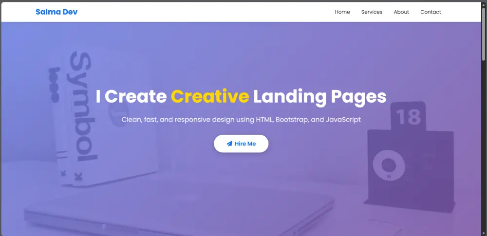 Landing Page Creation — HTML, Bootstrap & JavaScript