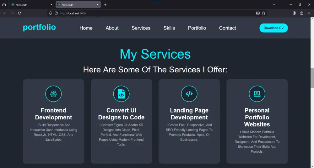 تصميم Portfolio شخصي احترافي