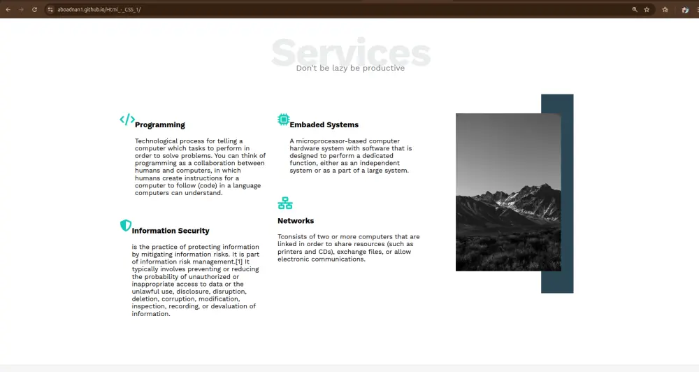 تصميم وتطوير صفحة هوية  Portfolio