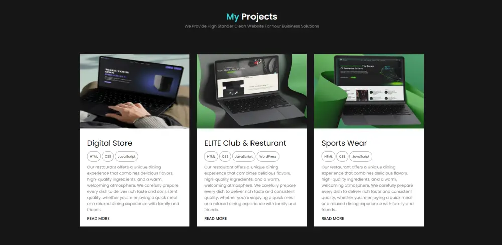 تصميم وبرمجة بورتفوليو احترافي باستخدام HTML, CSS, JavaScript