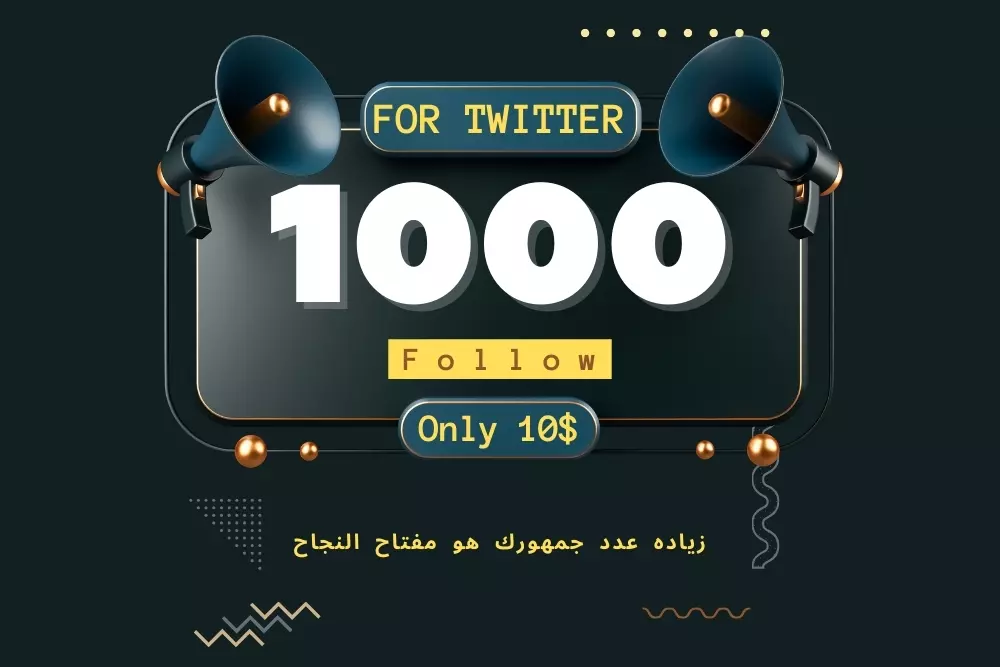 سوف تحصل على 1000 متابع فى حسابك على تويتر.