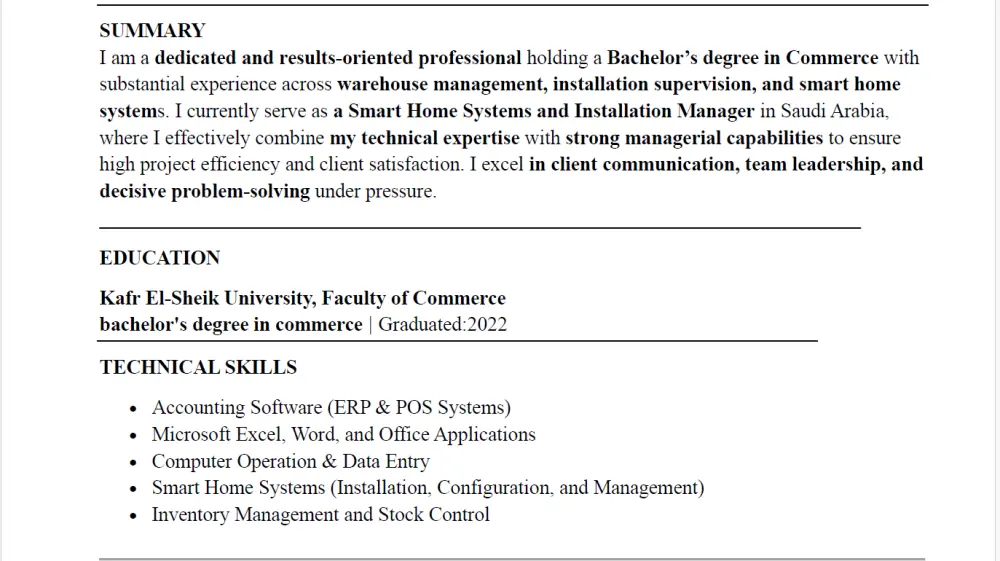 عمل CV احترافى وبجودة عالية