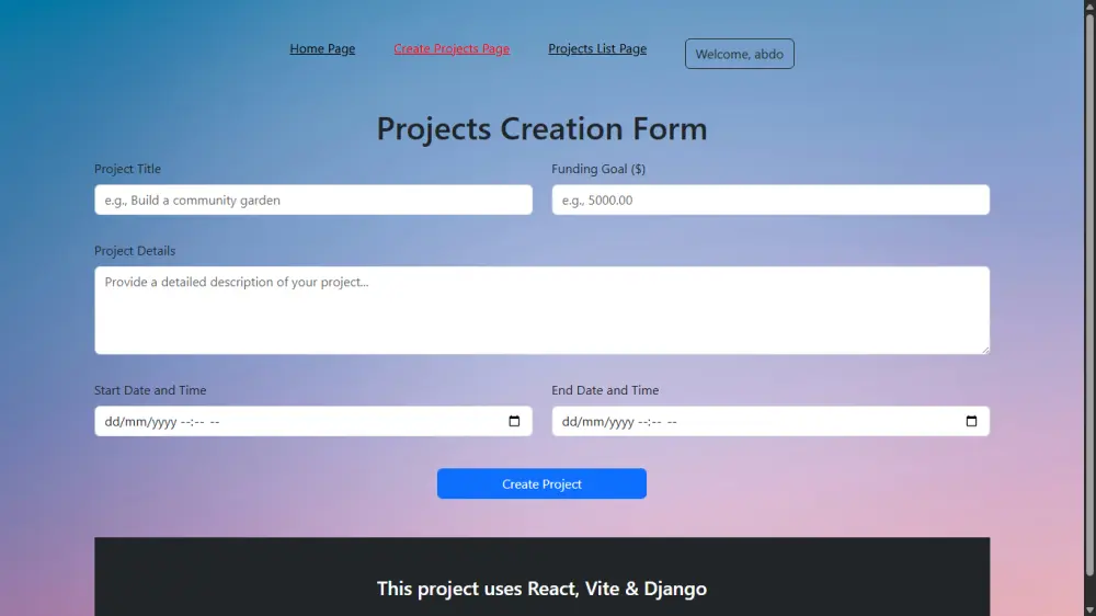 تصميم واجهة لمنصة متعددة الاغراض