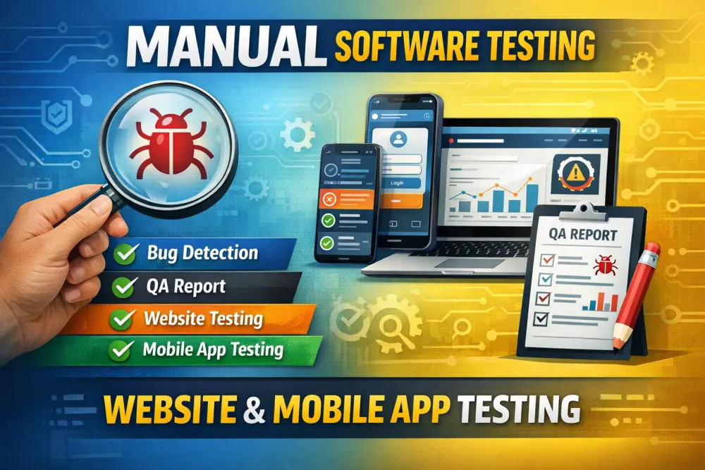 اختبار المواقع والتطبيقات واكتشاف الأخطاء | Manual Software Testing مع تقرير احترافي