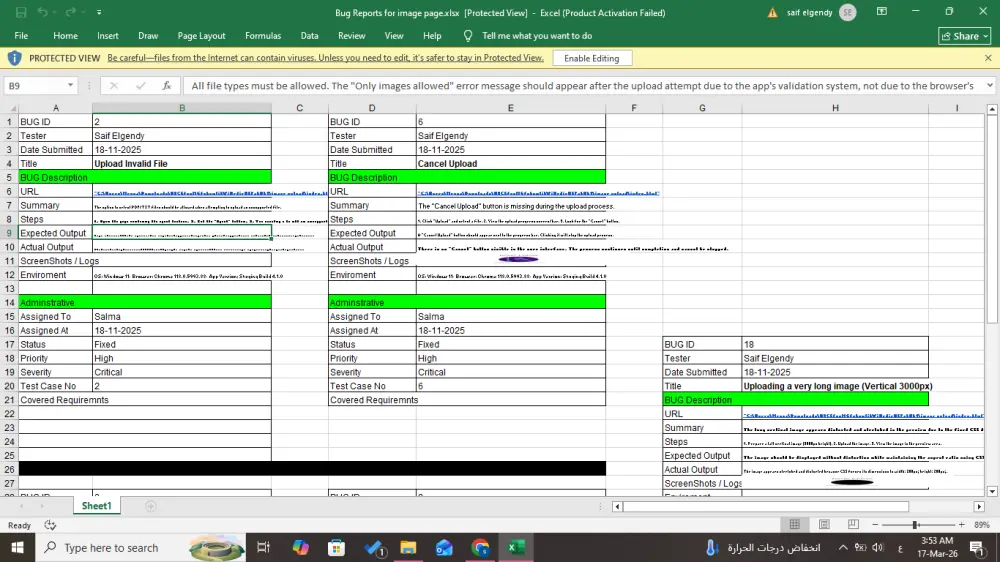 اختبار المواقع والتطبيقات واكتشاف الأخطاء | Manual Software Testing مع تقرير احترافي