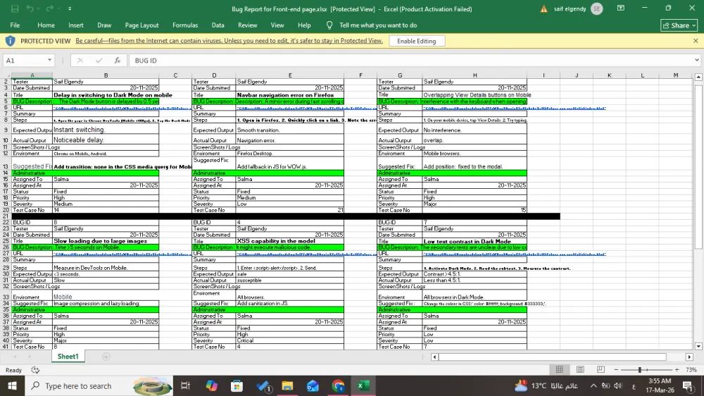 اختبار المواقع والتطبيقات واكتشاف الأخطاء | Manual Software Testing مع تقرير احترافي