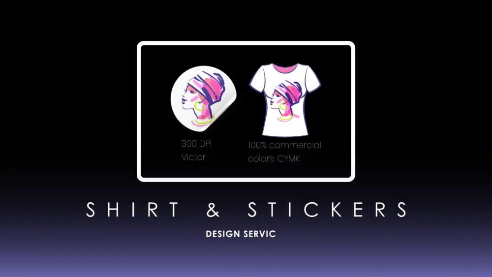 تصميم ستيكرات أو تيشرتات مميزة وجذابة للطباعة أو المتاجر