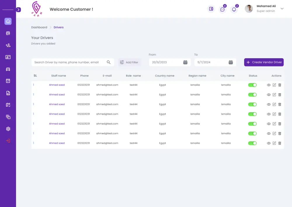 تصميم لوحة تحكم احترافية (Dashboard UI/UX) لأي نوع مشروع