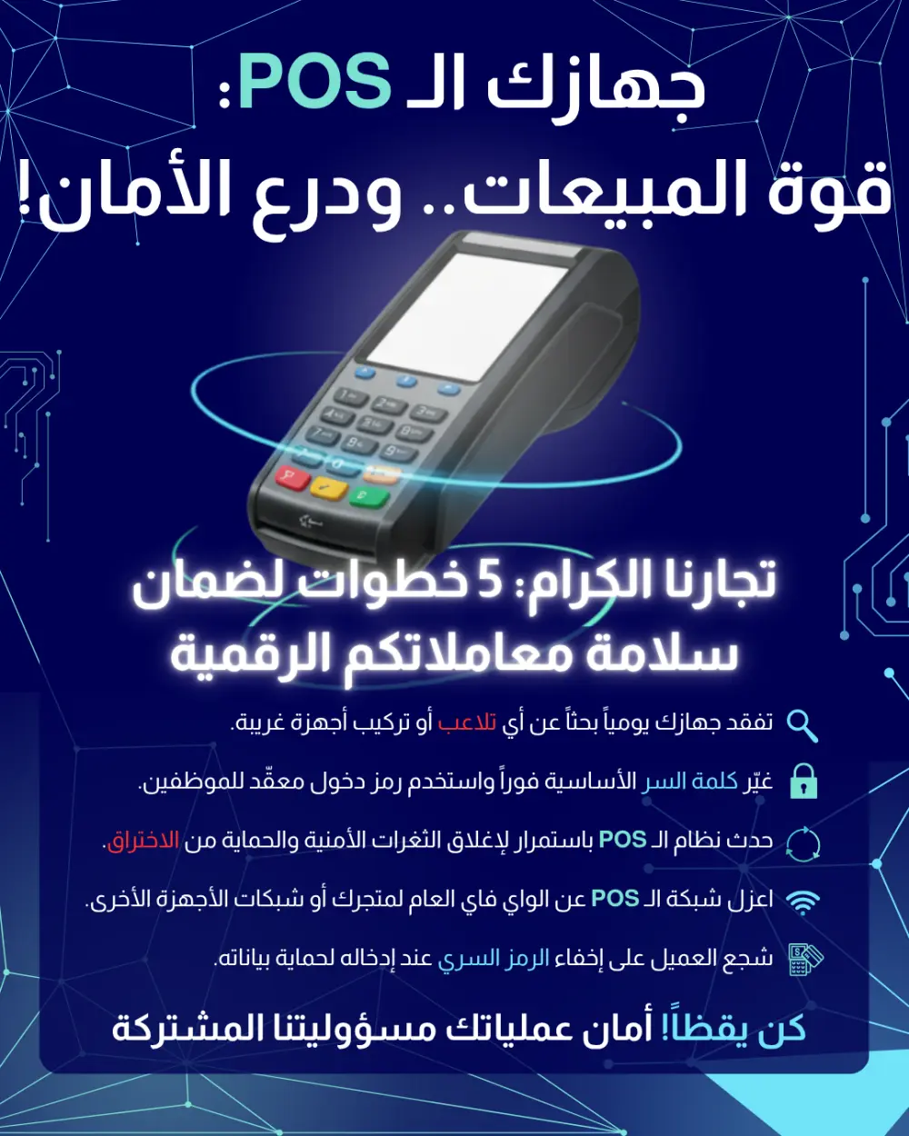 تصميم بوستات احترافية عن الأمن السيبراني والتوعية الرقمية