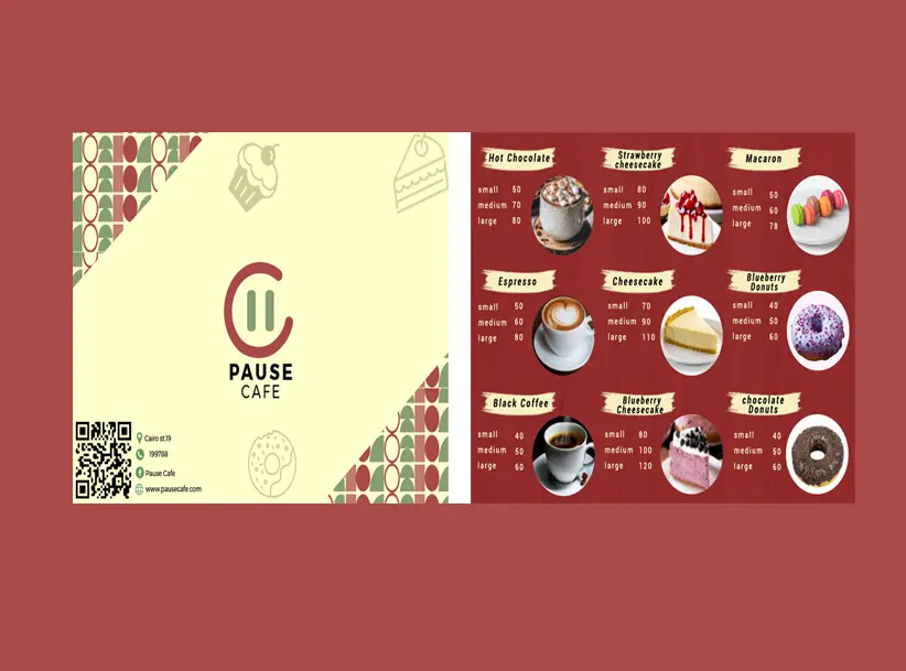 هوية بصرية  اعلانية ل Pause Caffe