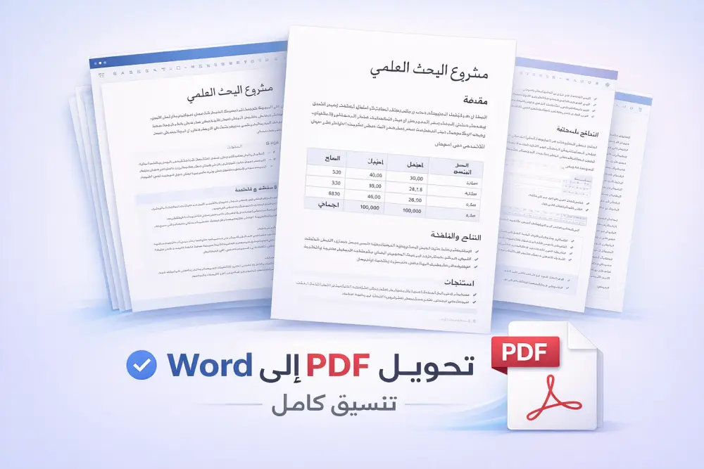 تحويل ملف Word إلى PDF احترافي مع الحفاظ على التنسيق