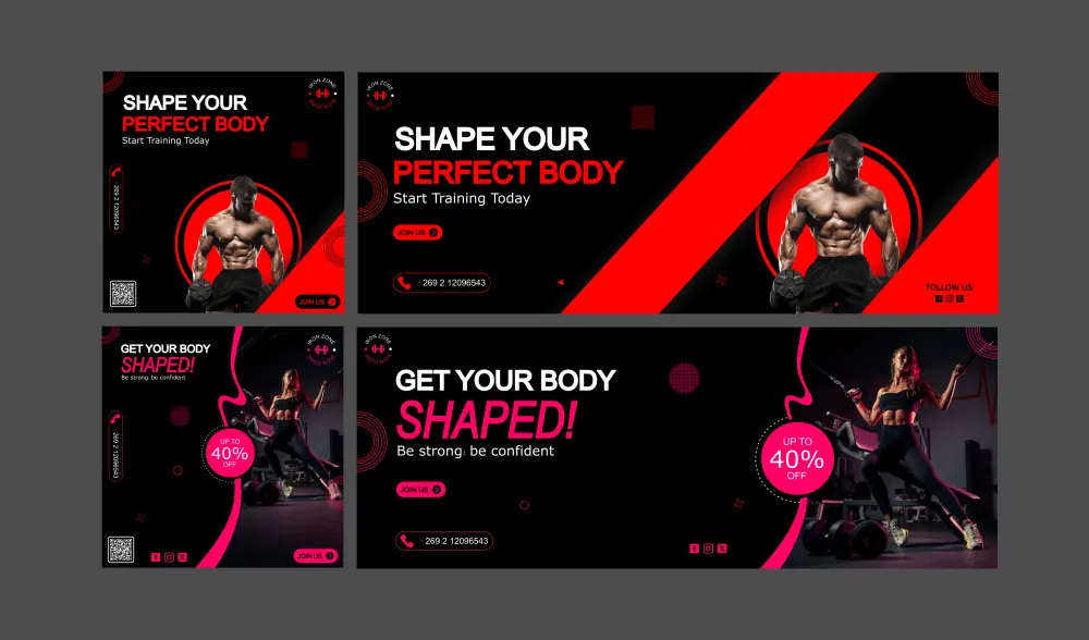 تصميم إعلانات جذابة لوسائل التواصل الاجتماعي سوشيال ميديا - web banner