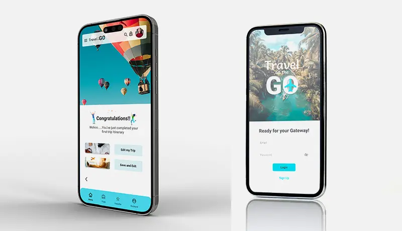 خدمة تصميم واجهات تطبيق محفظة سفر احترافي