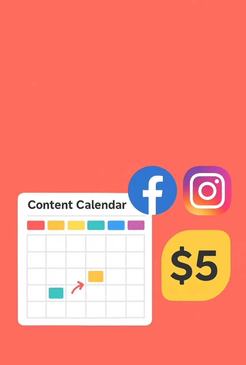 سأكتب لك 5 بوستات تسويقية جذابة مع جدول محتوى (Content Calendar) لصفحتك على فيسبوك أو إنستجرام