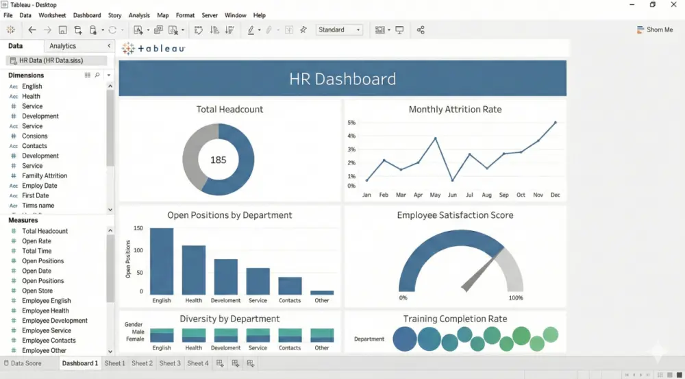 داشبورد احترافيه وتفاعليه بإستخدام ال Tableau