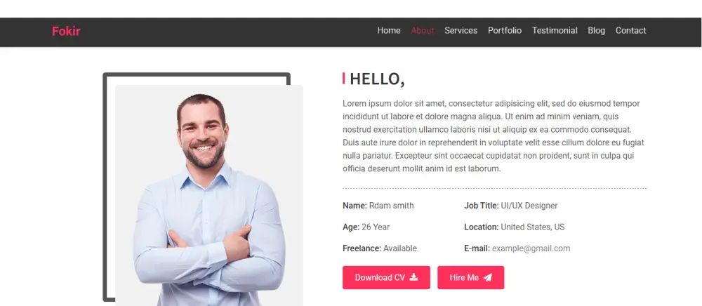 تصميم موقع شخصي احترافي لعرض المهارات والمشاريع باستخدام HTML وCSS