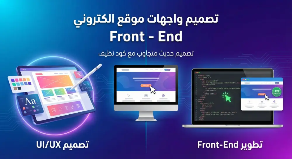 تصميم واجهات موقع الكتروني Front - End