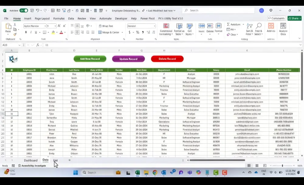 تصميم Employee Onboarding Tracker Dashboard احترافي باستخدام Excel لوحة متابعة متكاملة لموظفيك الجدد، تساعدك على تتبع عملية الانضمام (Onboarding) خطوة بخطوة لضمان تجربة سلسة لكل موظف.