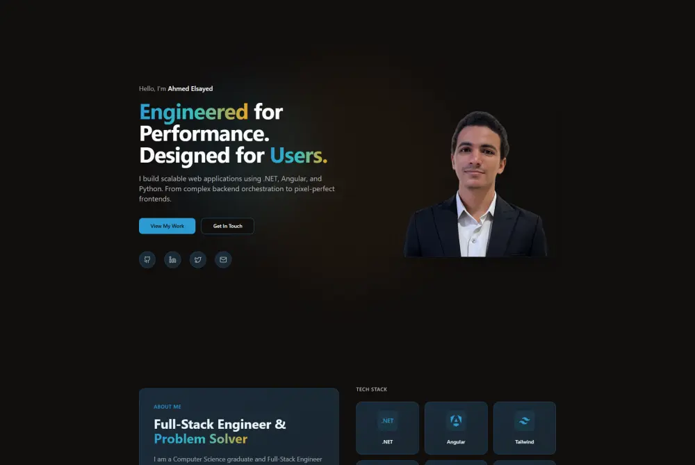 تصميم موقع شخصي كامل portfolio احترافي