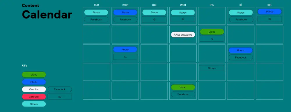 تقويم محتوى شهرى لوسائل التواصل الاجتماعى
