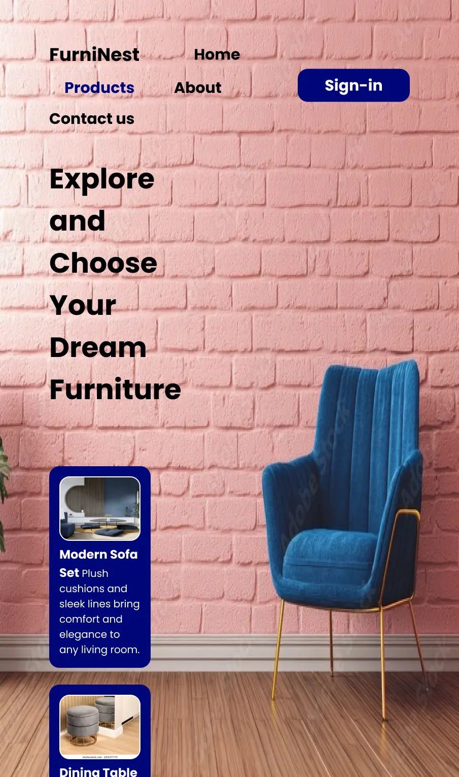 تصميم صفحة رئيسية جذّابة لموقع أثاث (Responsive)