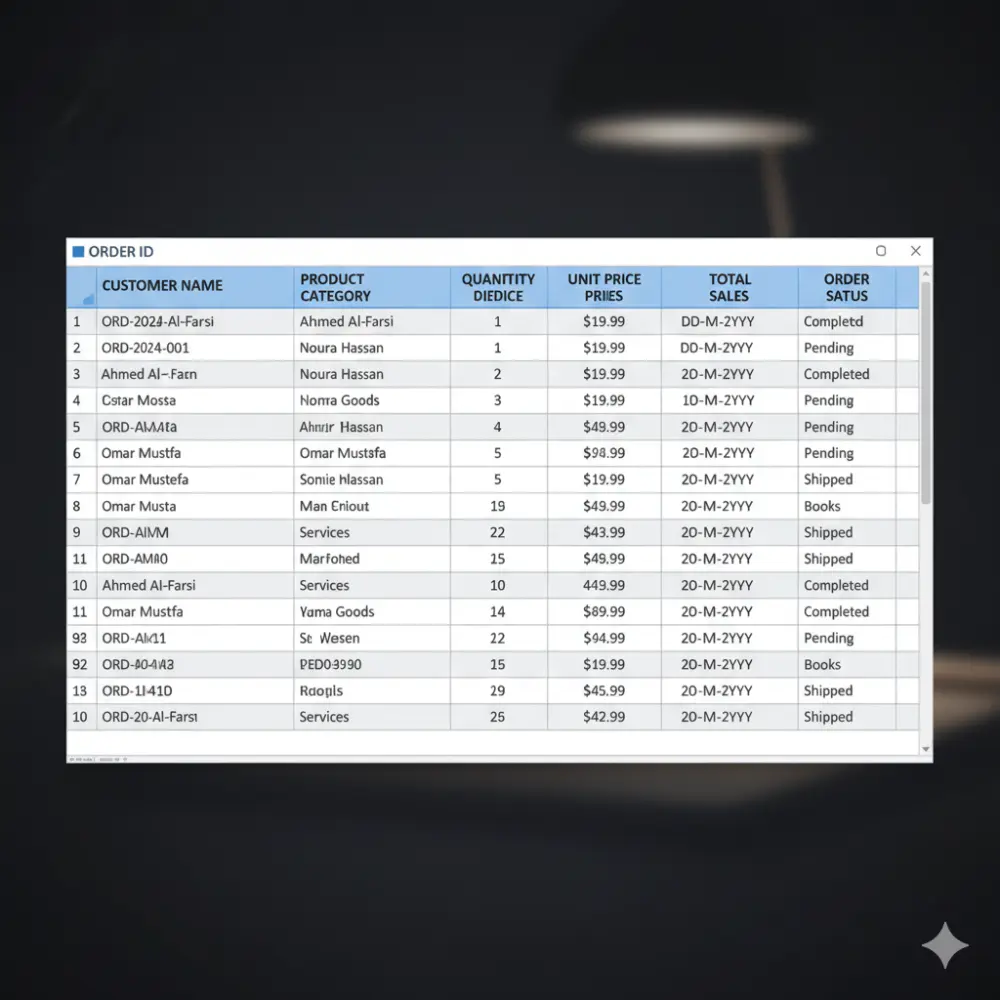 إدخال البيانات وتنظيمها باحترافية على Excel أو Google Sheets او WORD