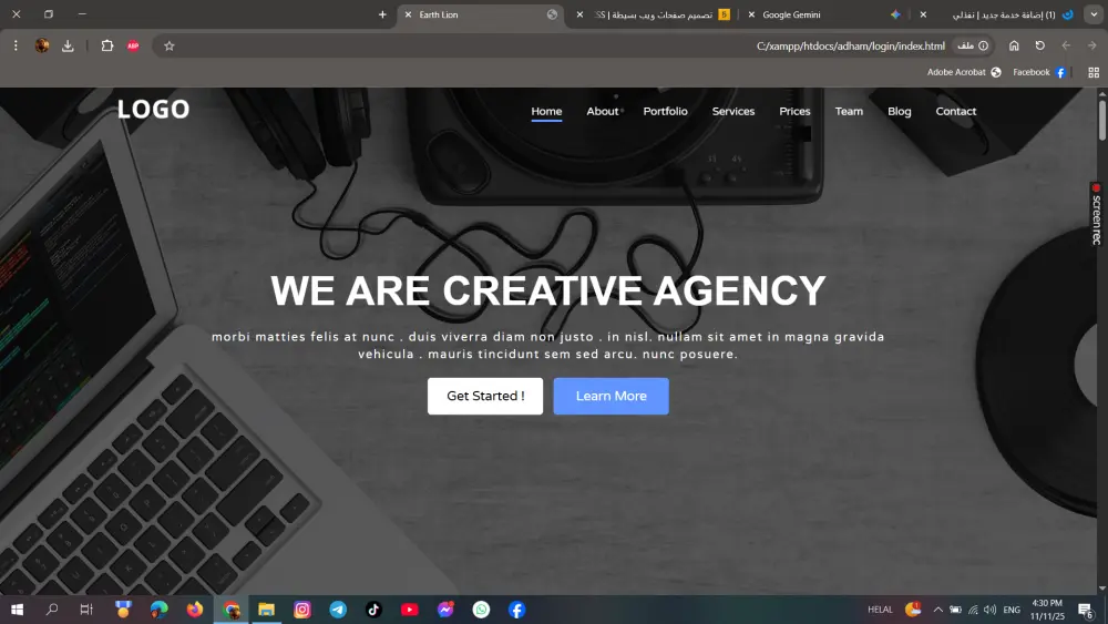 تصميم صفحات ويب احترافية متجاوبة بـ HTML وCSS بسرعة وجودة عالية