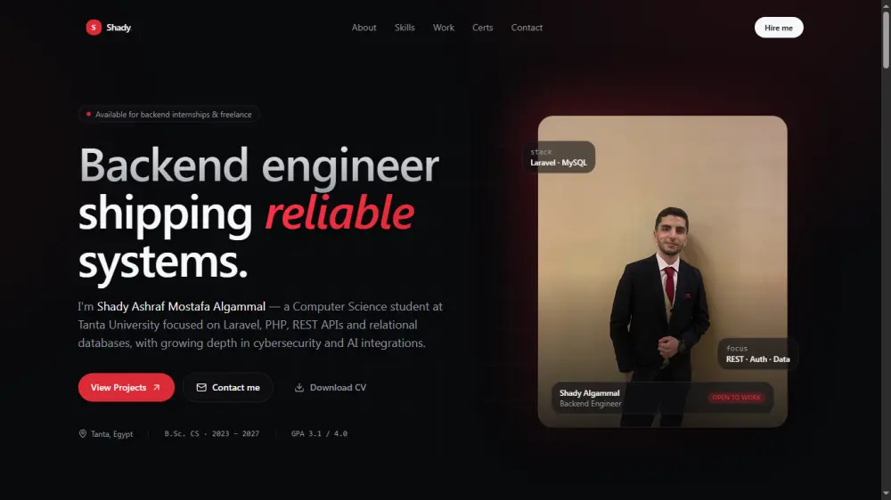 سأصمم Portfolio احترافي يعرض أعمالك ومهاراتك بطريقة مميزة
