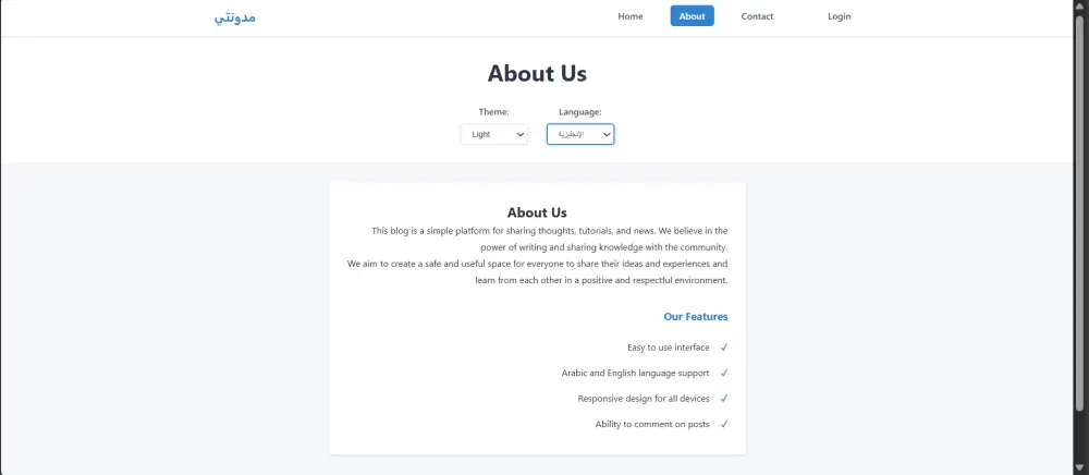 مدونة لنشر الخواطر وإمكانية  إضافة تعليقات