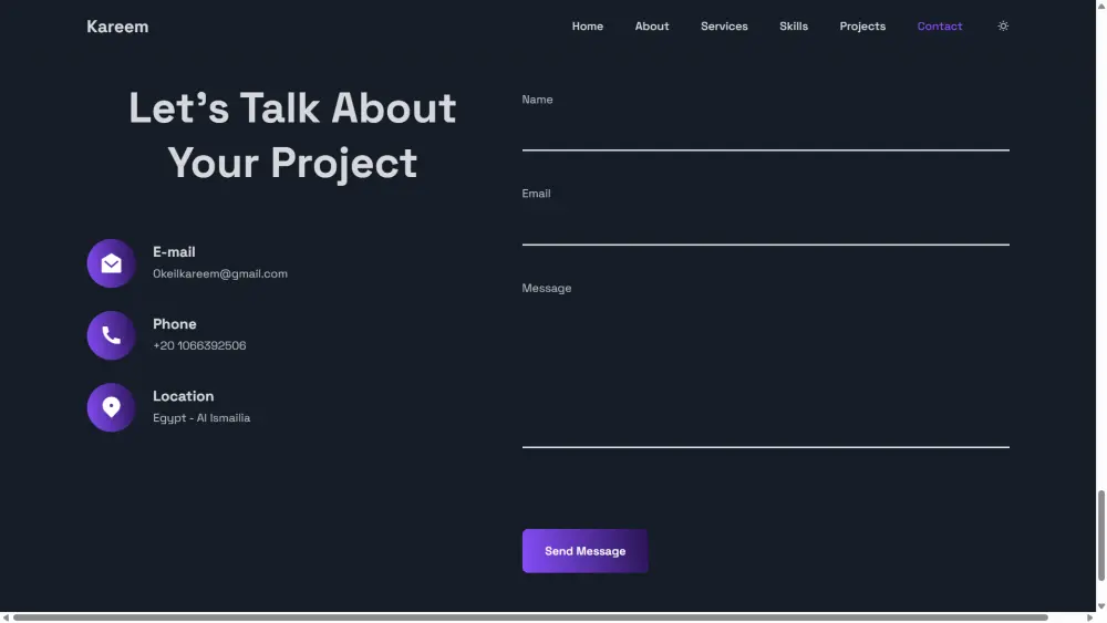 تصميم صفحة شخصية احترافية حديثة باستخدام HTML وCSS وJavaScript